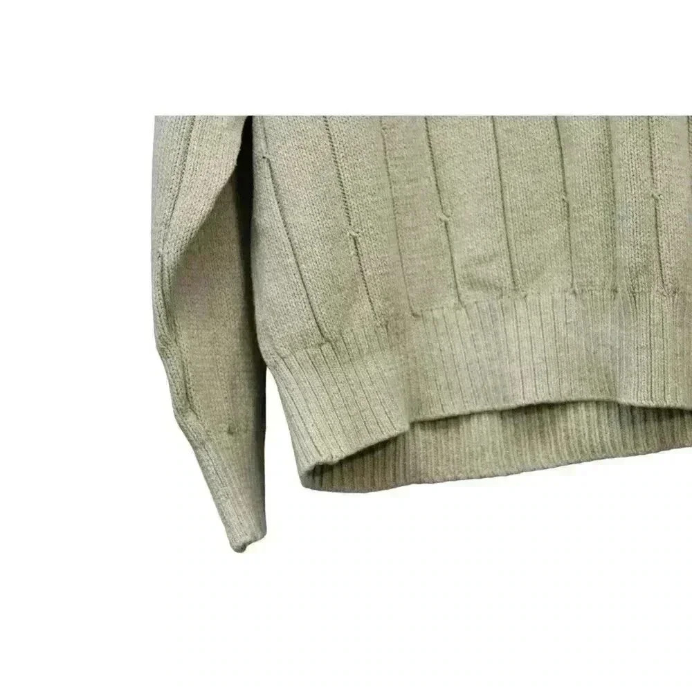 Vintage Talbots Men's Sweater Size XL Silk Cotton Cable Knit Pastel Green Preppy - Picture 5 of 12